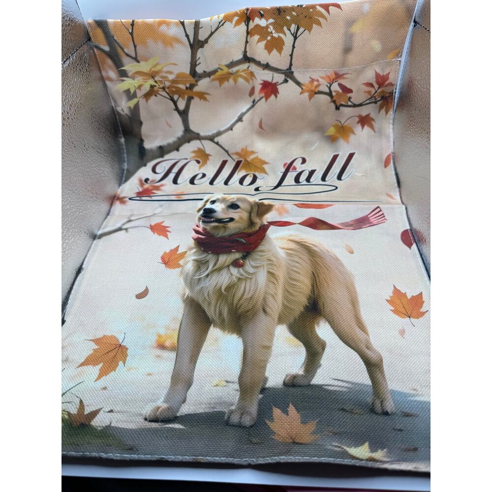 NWT Fall Garden Flag Dog Golden Retriever 12.5 x 18 inch Yard Leaf Animal